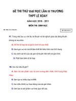 ĐỀ THI THỬ ĐẠI HỌC SINH LẦN III TRƯỜNG THPT LÊ XOAY NĂM HỌC: 2010 - 2011 ppsx