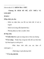 Giáo án đại số 12: KIỂM TRA 1 TIẾT Chương II: HÀM SỐ MŨ, LŨY THỪA VÀ LOGARIT doc