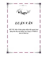 Đề tài: Một số biện pháp nhằm đẩy mạnh hoạt động tiêu thụ sản phẩm của Công ty TNHH in bao bì Thái Lợi ppt