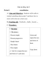 Giáo án tiếng anh lớp 8: Period 1 consolidation pptx