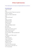 50 Basic English Questions pot