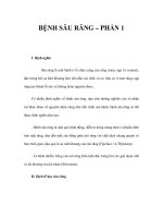 BỆNH SÂU RĂNG – PHẦN 1 ppt