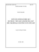 Bước đầu đánh giá hiệu quả bài thuốc tiền liệt linh phương giải điều trị phì đại lành tính tuyến tiền liệt