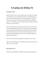 Nho giáo đại cương - Lời giảng của Khổng Tử pptx