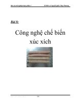 Báo cáo thí nghiệm thực phẩm 2 - Bài 8: Công nghệ chế biến xúc xích pdf