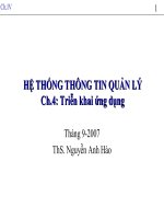 HỆ THỐNG THÔNG TIN QUẢN LÝ - CHƯƠNG 4 TRIỂN KHAI ỨNG DỤNG ppsx