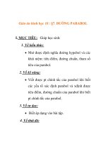 Giáo án hình học 10 : ĐƯỜNG PARABOL pptx