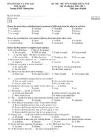ĐỀ THI THỬ TỐT NGHIỆP TIẾNG ANH Lớp 12, năm học 2010 - 2011 - Trường THPT Phương Sơn docx