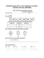 ĐỀ KIỂM TRA HỌC KỲ II – LỚP 2 NĂM HỌC 2010-2011 TRƯỜNG TIỂU HỌC LIÊNCHÂU ppt