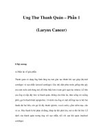 Ung Thư Thanh Quản – Phần 1 (Larynx Cancer) pptx