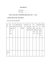MẪU BÁO CÁO SỐ LIỆU, TÌNH HÌNH NHẬP KHẨU QUÝ ppsx
