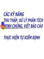 CÁC KỸ NĂNG: THU THẬP, XỬ LÝ PHÂN TÍCH MINH CHỨNG, ViẾT BÁO CÁO THỰC HIỆN TỰ KIỂM ĐỊNH docx