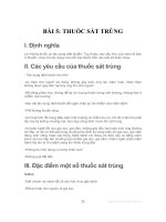 DƯỢC LÝ HỌC THÚ Y - BÀI 5: THUỐC SÁT TRÙNG ppt