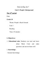 Giáo án tiếng tiếng anh lớp 7:Unit 3: People’s Background ppsx