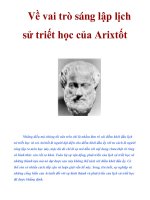 Về vai trò sáng lập lịch sử triết học của Arixtốt pptx