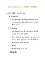 Giáo án hình học 10 : ĐƯỜNG HYPEBOL pdf