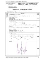 Đề thi đề xuất 1 – Kiểm tra Học kỳ 1 năm học 2010-2011 – Môn Toán lớp 12 pdf