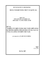 Nghiên cứu hiện tượng mực nước biển dâng dị thường không phải do bão xẩy ra tại các vùng cửa sông ven biển Việt Nam