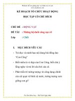 Giáo án mầm non chương trình đổi mới: KẾ HOẠCH TỔ CHỨC HOẠT ĐỘNG HỌC TẬP CÓ CHỦ ĐÍCH - CHỦ ĐỀ : ĐỘNG VẬT ĐỀ TÀI Lớp : Những bộ đuôi công rực rỡ : Chồi ppsx