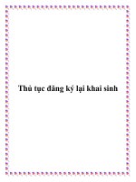 Thủ tục đăng ký lại khai sinh theo quy định nhà nước