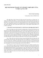 HỘI NHẬP KINH TẾ QUỐC TẾ VỚI PHÁT TRIỂN BỀN VỮNG VÀ ĐỘC LẬP TỰ CHỦ pps