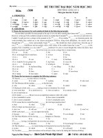 ĐỀ THI THỬ ĐẠI HỌC NĂM HỌC 2011 MÔN TIẾNG ANH (LẦN 1) pps