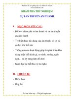 Giáo án mầm non chương trình đổi mới: KHÁM PHÁ THỬ NGHIIỆM SỰ LAN TRUYỀN ÂM THANH potx