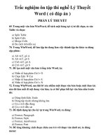 Trắc nghiệm ôn tập thi nghề Lý Thuyết Word ( có đáp án )_2 potx