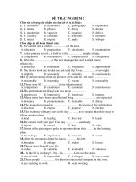 ĐỀ TRẮC NGHIỆM MÔN TIẾNG ANH - ĐỀ 2 ppt