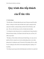 Giáo trình quản trị khách sạn, nhà hàng - Quy trình đón tiếp khách của lễ tân viên pdf