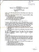 Đề thi khóa 33 trường ĐHSP năm 4 khoa vật lý - Vật lý lò phản ứng hạt nhân doc