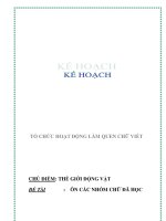 Giáo án mầm non chương trình đổi mới: CHỦ ĐIỂM: THẾ GIỚI ĐỘNG VẬT ĐỀ TÀI : ÔN CÁC NHÓM CHỮ ĐÃ HỌC doc