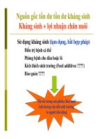 Bài giảng : TIẾP CẬN VẤN ĐỀ PHÁT HIỆN TỒN DƯ KHÁNG SINH TRONG CÁC THỰC PHẨM CÓ NGUỒN GỐC TỪ ĐỘNG VẬT PART 2 pps