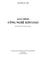 GIÁO TRÌNH CÔNG NGHỆ KIM LOẠI - PHẦN I CÔNG NGHỆ ĐÚC - CHƯƠNG 1 pps