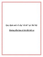 Quy định mới về cấp “sổ đỏ” tại Hà Nội  Hướng dẫn làm sổ đỏ đất thổ cư