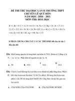 ĐỀ THI THỬ ĐẠI HỌC HÓA LẦN II TRƯỜNG THPT CHUYÊN LÊ QUÝ ĐÔN NĂM HỌC: 2010 - 2011_1 pptx