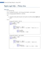 Ngôn ngữ SQL – Phép chia pps