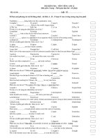 BÀI KIỂM TRA MÔN TIẾNG ANH 12 docx