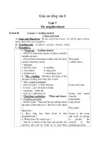 Giáo án tiếng anh lớp 8: Unit 7 My neighborhoodPeriod pdf