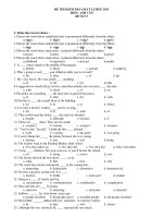 ĐỀ THI KIỂM TRA CHẤT LƯỢNG 2011 MÔN: ANH VĂN ĐỀ SỐ 17 pdf