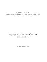 Bài giảng Xác suất thống kê  CĐ kỹ thuật Cao Thắng