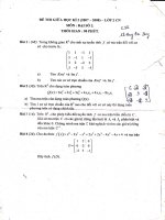 Khoa vật lý K33 năm 2 - Đề thi đại số 2 - Đề 2 pdf