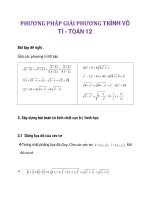 PHƯƠNG PHÁP GIẢI PHƯƠNG TRÌNH VÔ TỈ - TOÁN 12_4 pptx