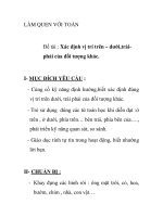 Giáo án mầm non chương trình đổi mới: Đề tài : Xác định vị trí trên – dưới,tráiphải của đối tượng khác. pdf