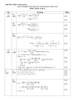 TRƯỜNG THPT TAM GIANGĐÁP ÁN KIỂM TRA HỌC KỲ II NĂM HỌC 2009-2010MÔN: TOÁN- LỚP pptx