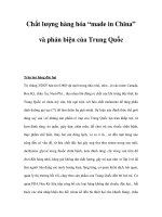Chất lượng hàng hóa “made in China” và phản biện của Trung Quốc pptx