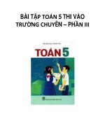 BÀI TẬP TOÁN 5 THI VÀO TRƯỜNG CHUYÊN – CHƯƠNG III pdf