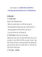 Giáo án đại số 12: KIỂM TRA CHƯƠNG I Ứng dụng đạo hàm để khảo sát và vẽ đồ thị hàm số ppsx