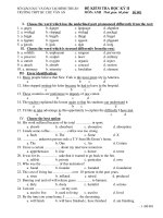 ĐỀ KIỂM TRA HỌC KỲ II MÔN: ANH Đề 001 - TRƯỜNG THPT BC CHU VĂN AN doc