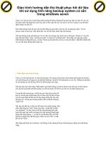 Giáo trình hướng dẫn thủ thuật phục hồi dữ liệu khi sử dụng tính năng backup system có sẵn trong windows seven p1 pptx